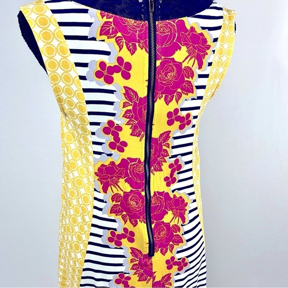 MATILDA JANE | Golden Key Sleeveless Yellow Red Navy White Floral Striped Dress - Picture 5 of 14